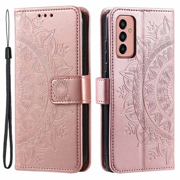 Samsung Galaxy A14 Mandala Series Lommebok-deksel - Roségull