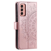 Samsung Galaxy A14 Mandala Series Lommebok-deksel - Roségull