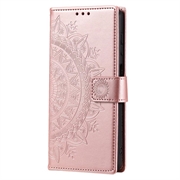 Samsung Galaxy A34 5G Mandala Series Lommebok-deksel - Roségull