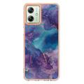 Motorola Moto G54 Marble Pattern Electroplated IMD TPU-deksel - Lilla