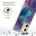 Motorola Moto G54 Marble Pattern Electroplated IMD TPU-deksel - Lilla