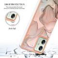 Motorola Moto G54 Marble Pattern Electroplated IMD TPU-deksel - Rosa