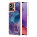 Motorola Moto G84 Marble Pattern Electroplated IMD TPU-deksel