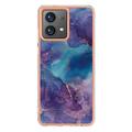 Motorola Moto G84 Marble Pattern Electroplated IMD TPU-deksel