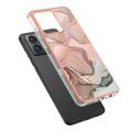 Motorola Moto G84 Marble Pattern Electroplated IMD TPU-deksel - Rosa