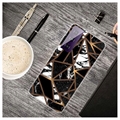 Marble Pattern Electroplated IMD Samsung Galaxy S21 FE 5G TPU-deksel - Svart