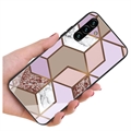 Samsung Galaxy A04s/A13 5G Marble Pattern Hybrid-deksel - Brun / Rosa