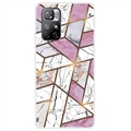 Xiaomi Redmi Note 11 Pro/Note 11 Pro 5G Marble Pattern IMD TPU-deksel - Hvit / Rosa