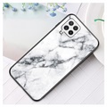 Marble Series Samsung Galaxy A22 4G Herdet Glass Deksel - Hvit