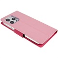 Mercury Goospery Fancy Diary iPhone 14 Pro Max Lommebok-deksel - Rosa