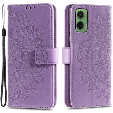 Motorola Moto G35 Mandala Series Lommebok-deksel - Lilla