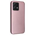 Motorola Moto G84 Flip-deksel - Karbonfiber - Roségull