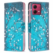 Motorola Moto G84 Wonder Series Lommebok-deksel - Hvit Blomster