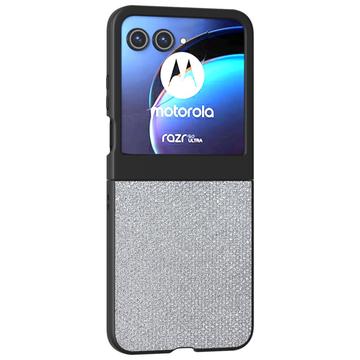 Motorola Razr 50 Rhinestone Tekstur Hybrid-deksel - Sølv