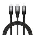 NILLKIN Swift Pro 3-i-1-kabel med nylonflettet USB til Type-C / iP / Micro ladekabel - svart