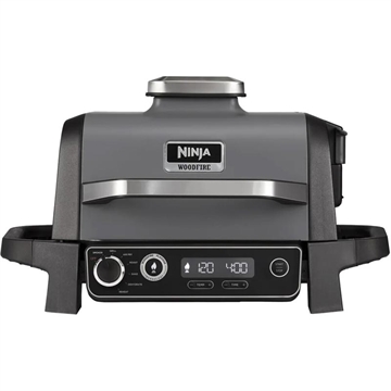 Ninja OG701EU Woodfire elektrisk grill og røyker - grå / svart