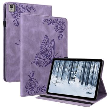 Folioetui til Nokia T21 Butterfly Series - Lilla