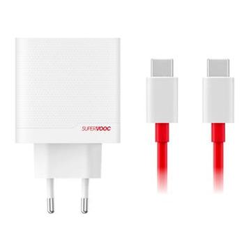 OnePlus SuperVOOC 80W GaN-strømadapter med to porter 5461100597 - Hvit