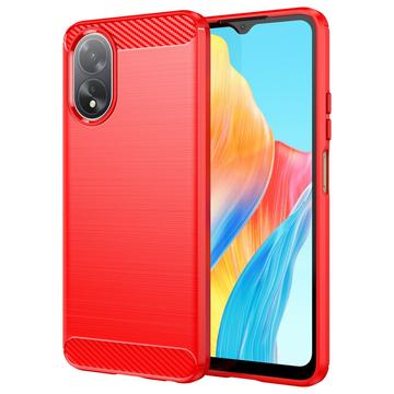 Oppo A18/A38 Børstet TPU Deksel - Karbonfiber