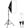 PULUZ Stativ for fotobelysning + 50x70 cm fotostudio-softboks + E27 LED-pære - EU-kontakt