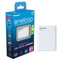 Panasonic Eneloop BQ-CC87 SmartPlus USB batterilader med 4x AA oppladbare batterier 2000mAh