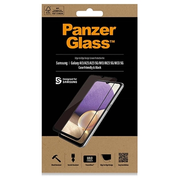 Samsung Galaxy A13/A23 PanzerGlass Case Friendly Skjermbeskytter - Svart Kant