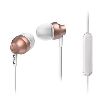 Philips Upbeat Chromz In-Ear-hodetelefoner med mikrofon - Rosegull / Hvit