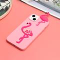 3D Cartoon iPhone 14 Plus TPU-deksel - Flamingo