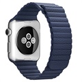 Apple Watch Series Ultra 2/Ultra/9/8/SE (2022)/7/SE/6/5/4/3/2/1 Premium Lær Klokkereim - 49mm/45mm/44mm/42mm - Blå