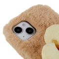 3D Plush Doll iPhone 14 TPU-deksel - Beige / Blomst