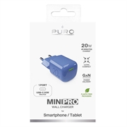 Puro MiniPro GaN USB-C vegglader - 20W - Blå