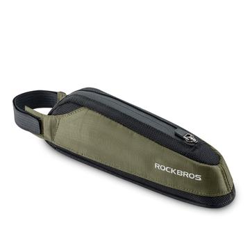 ROCKBROS 0.65L nylon MTB sykkelveske med reflekterende sykkelrørveske, øvre