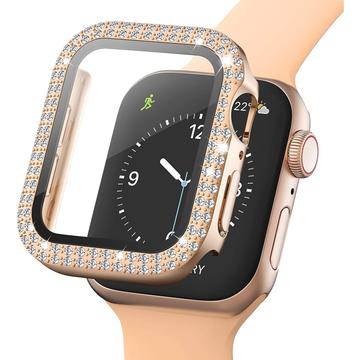 Rhinestone Dekorative Apple Watch SE (2022)/SE/6/5/4 Deksel med Skjermbeskytter - 40mm - Roségull