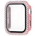 Rhinestone Dekorative Apple Watch Series 9/8/7 Deksel med Skjermbeskytter - 45mm - Rosa