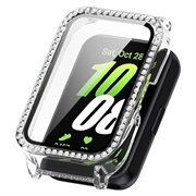 Samsung Galaxy Fit3 Rhinestone Dekorative Deksel med Skjermbeskytter - Gjennomsiktig hvit