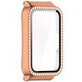 Samsung Galaxy Fit3 Rhinestone Dekorative Deksel med Skjermbeskytter - Roségull