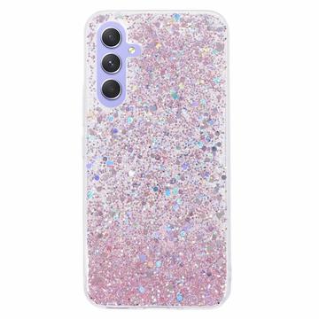 Samsung Galaxy A05s Glitter Flakes TPU-deksel - Rosa