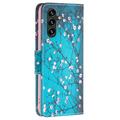 Samsung Galaxy A05s Wonder Series Lommebok-deksel - Hvit Blomster