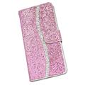 Samsung Galaxy A15 Stilig glitter lommebokveske - Rosa