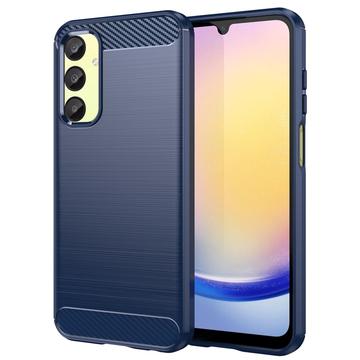 Samsung Galaxy A25 Børstet TPU Deksel - Karbonfiber - Blå