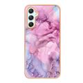 Samsung Galaxy A25 Marble Pattern Electroplated IMD TPU-deksel - Blå / Rosa