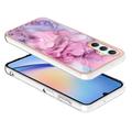 Samsung Galaxy A25 Marble Pattern Electroplated IMD TPU-deksel - Blå / Rosa