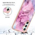 Samsung Galaxy A25 Marble Pattern Electroplated IMD TPU-deksel - Blå / Rosa