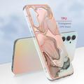 Samsung Galaxy A25 Marble Pattern Electroplated IMD TPU-deksel - Rosa