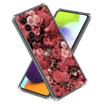 Samsung Galaxy A25 Stilig Ultra-Slim TPU-deksel - Røde Blomster