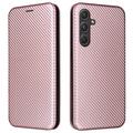 Samsung Galaxy A35 Flip-deksel - Karbonfiber - Roségull