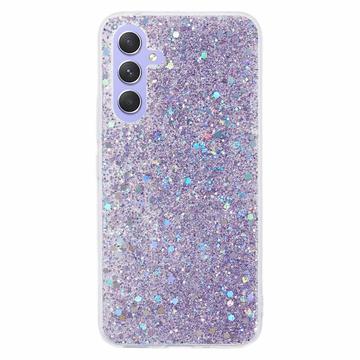 Samsung Galaxy A35 Glitter Flakes TPU-deksel - Lilla