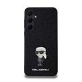 Samsung Galaxy A35 Karl Lagerfeld Fixed Glitter Metal Ikonik-etui - Svart