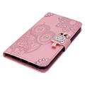 Samsung Galaxy A35 Ugle Rhinestone Lommebok-deksel - Rose Gold