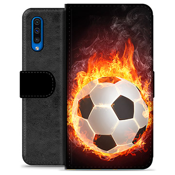 Samsung Galaxy A50 Premium Lommebok-deksel - Fotballflamme